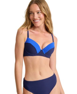 Tommy Bahama - Women's Color-Blocked Underwired Sweetheart-Neck Bikini Bra