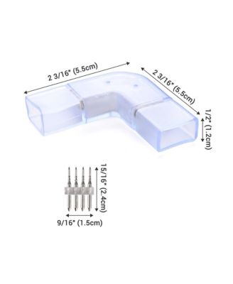 10pcs L Shape Pin Connectors Accessories with Pin 8x18mm RGB Neon Rope Lightht