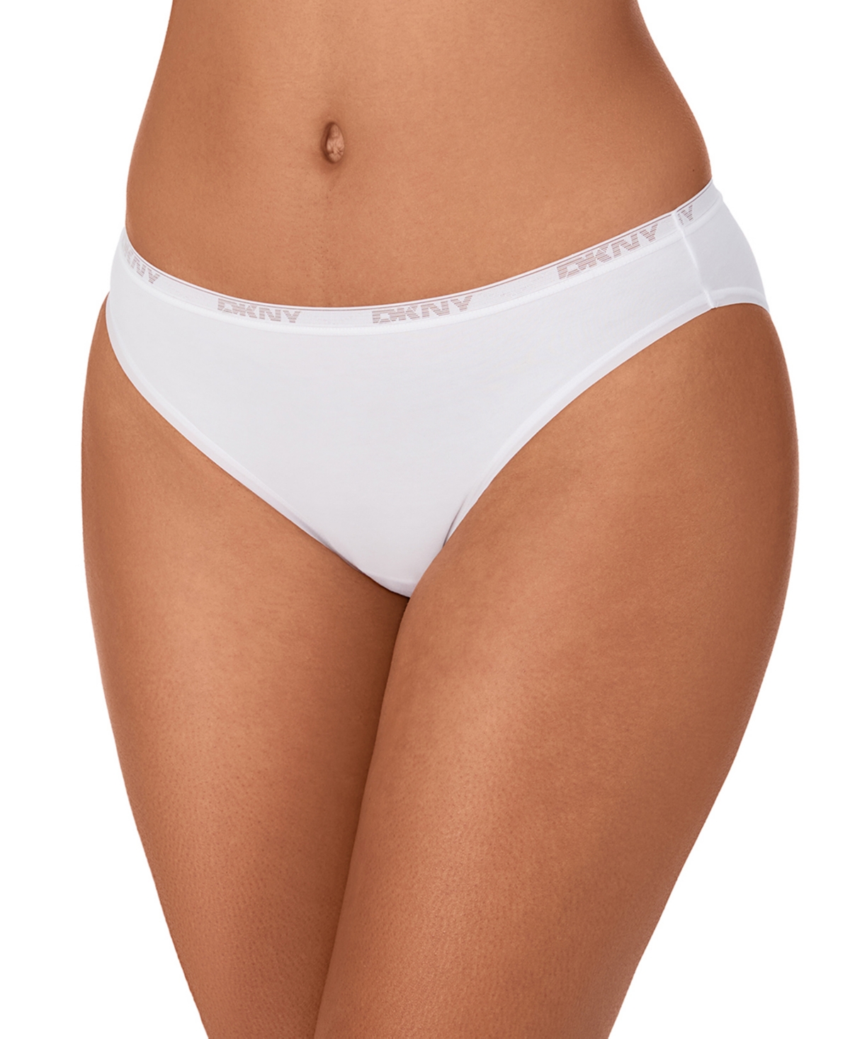 Dkny Women's Cotton Bikini Underwear Dk8462 In White