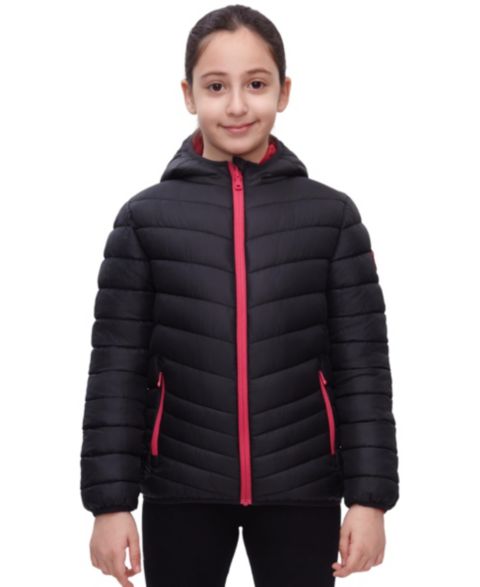 Куртка Rokka&Rolla Reversible Lightweight Puffer для девочек, цвет: Ежевичный
