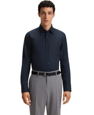 Hugo Boss - Men's Stretch-Cotton Poplin Regular-Fit Dress Shirt