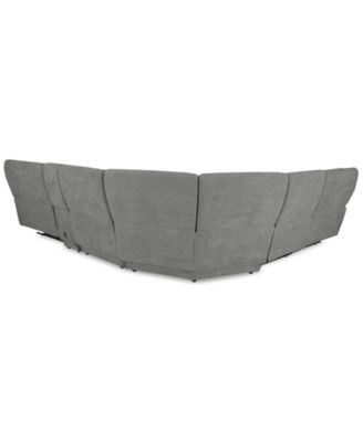 Ozryn 6-Pc. Fabric Sectional with Console and 3 Power Motion Chairs, Exclusively at Macy's
