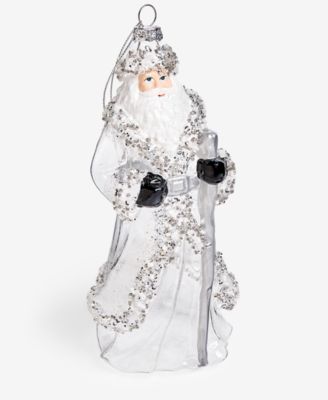 Gilded Glamour Silver Santa Ornament, Macy's Exclusive