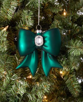Gilded Glamour Green Glass Bow Ornament, Macy's Exclusive