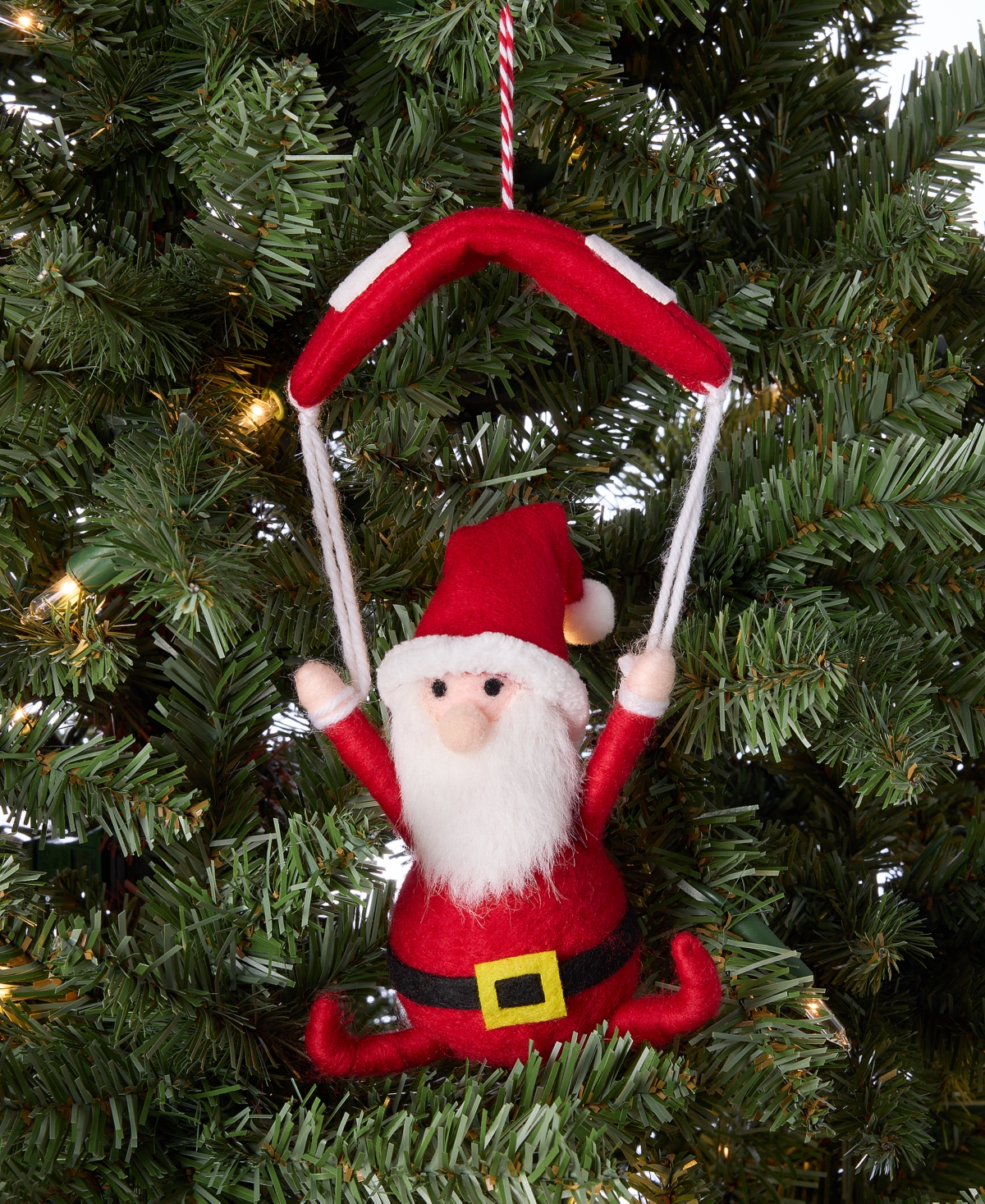 Holiday Lane Tiny Tidings Parachute Santa Ornament, Macy's Exclusive In Transparent