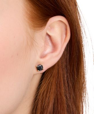 Color Cubic Zirconia Square Stud Earrings