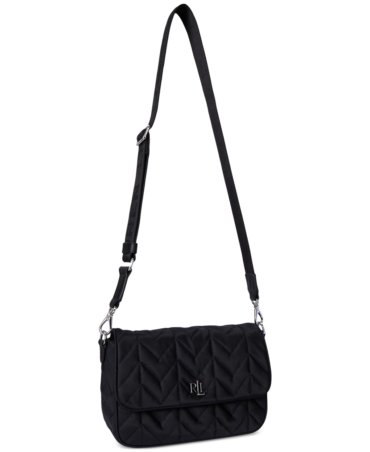 Ralph Lauren Quilted Small Stevie Messenger Bag In Black