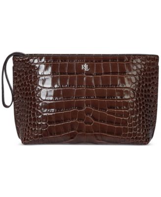 Lauren Ralph Lauren - Crocodile-Embossed Leather Large Pouch