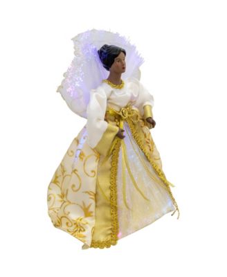 12" Lighted Fiber Optic African American Angel Christmas Tree Topper