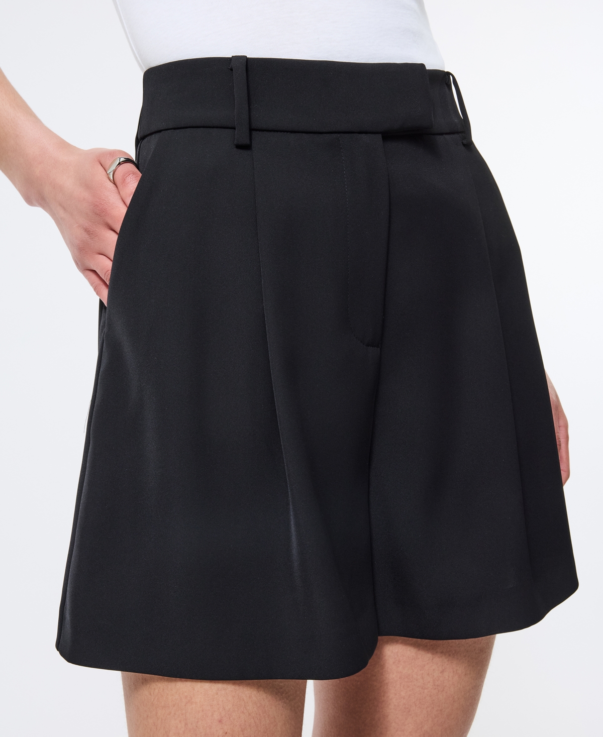 French Connection Harrywide Leg Suiting Shorts In Black