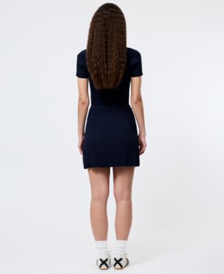 Women's Crinkle-Knit Two-Pocket Mini Skirt