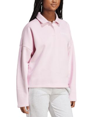 Women's Essentials Linear Fleece Polo Sweatshirt