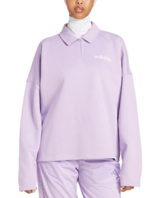 Women's Essentials Linear Fleece Polo Sweatshirt