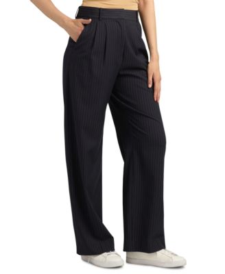 【HI FI FNK】Marco Striped Wide Trousers Black Stripes Pants Horizontal Stripe Pattern Harajuku