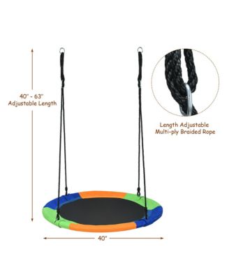 40'' Flying Saucer Tree Swing Outdoor Play Set w/ Adjustable Ropes