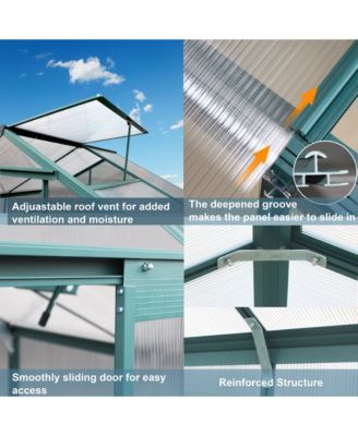 6'x8' Heavy Duty Polycarbonate Greenhouse for Backyard