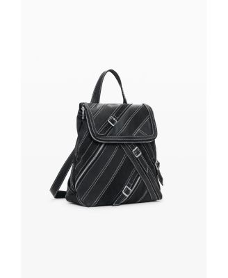 Women's Small faux leather backpack with buckles