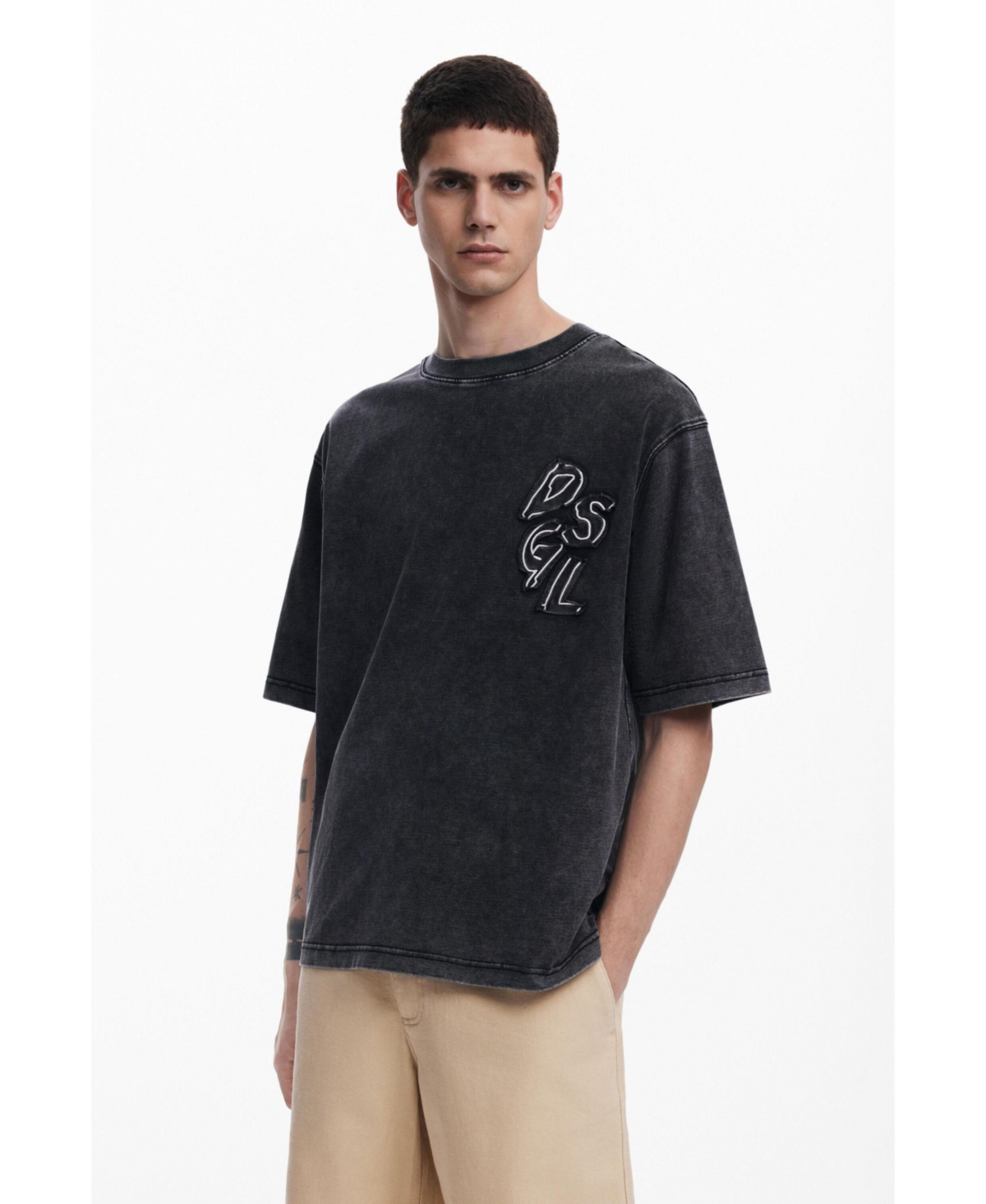 Men's Denim T-shirt Mickey Mouse - Black