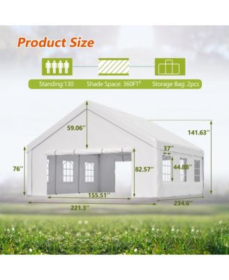 20x20ft Party Tent with Removable Walls - Waterproof Outdoor Canopy for Events