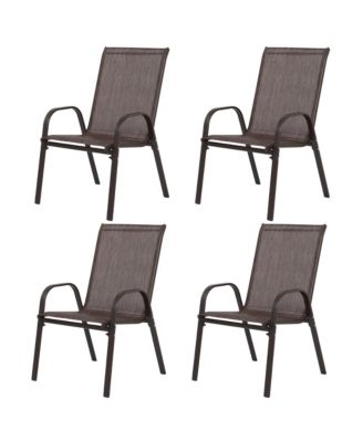 Outdoor 4 Piece Patio Chairs with Breathable Textilene Fabric