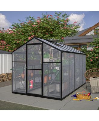 6'x12' Thick Polycarbonate Greenhouse with Double Flush Door