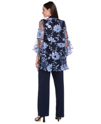 Petite Floral Jacket, Tank Top & Pants Set