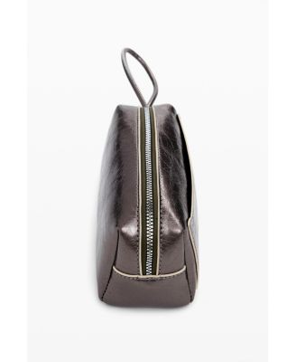 Women's Medium elongated metallic toiletry bag