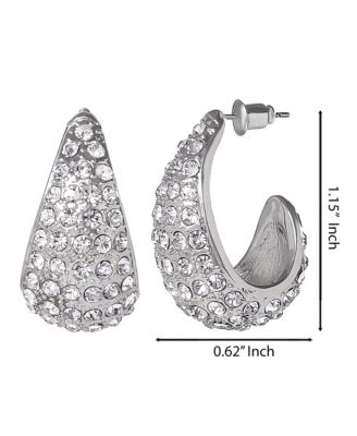 Pave Teardrop Clip-On Earrings