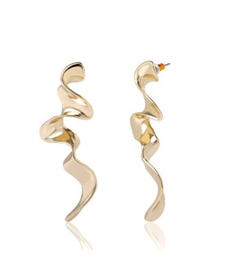 Wavy Statement Drop Earrings