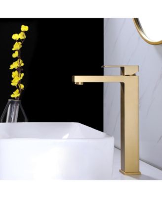 Single Hole Single Handle Bathroom Vessel Sink Faucet With Supply Hose