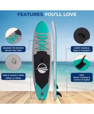 Free-Flow Welded Inflatable Stand-Up Paddle-Board with Double-Action Hand Pump, 3-Shaft Aluminum Paddle, Repair Kit and Backpack (Black)
