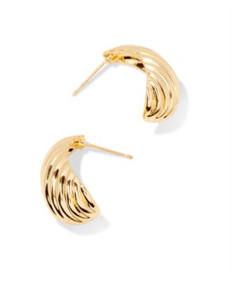 Gold Plated Farrah Ribbed Stud Earrings