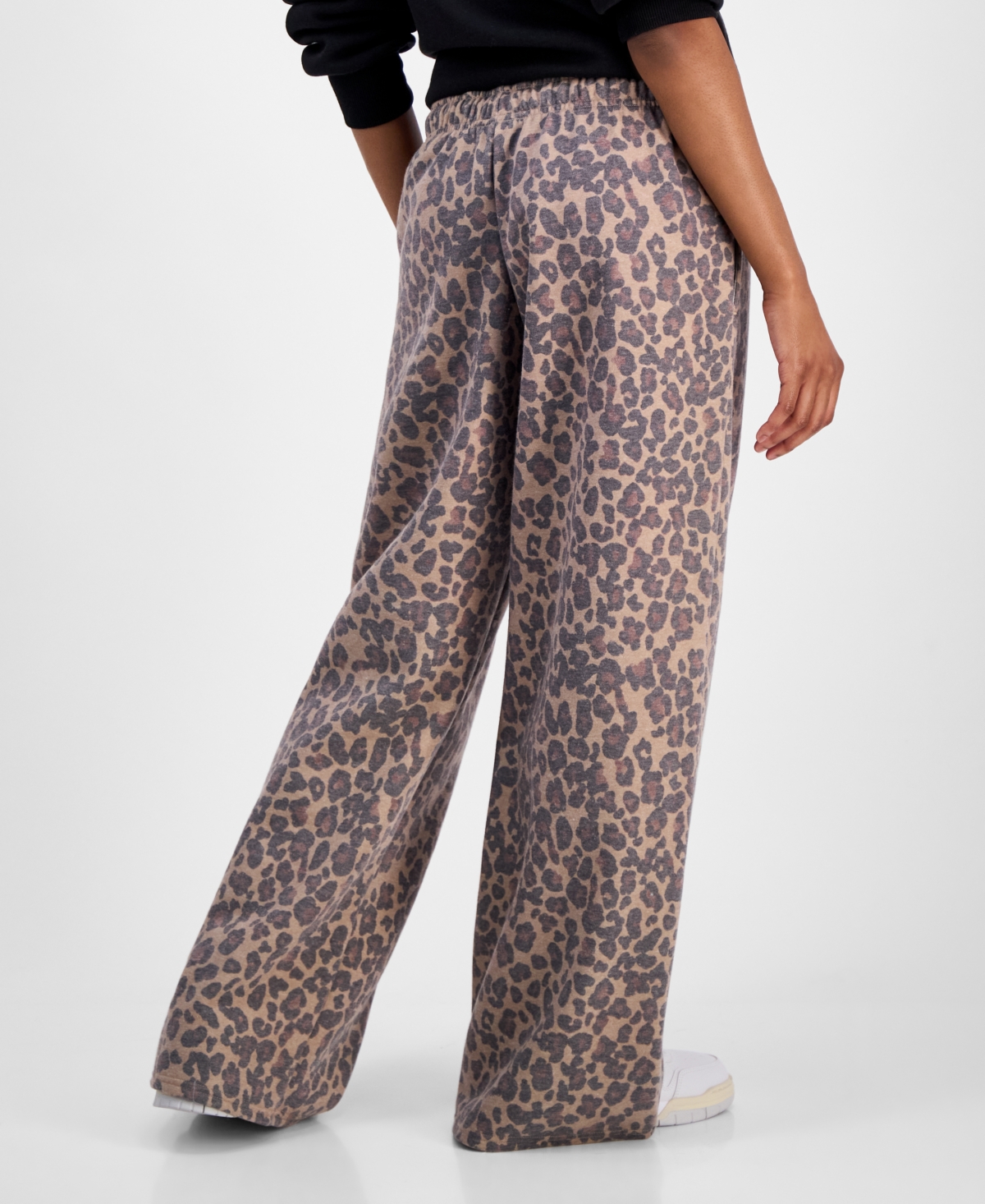 Madden Girl Juniors Varsity Sweatshirt Leopard Print Pants In Blue
