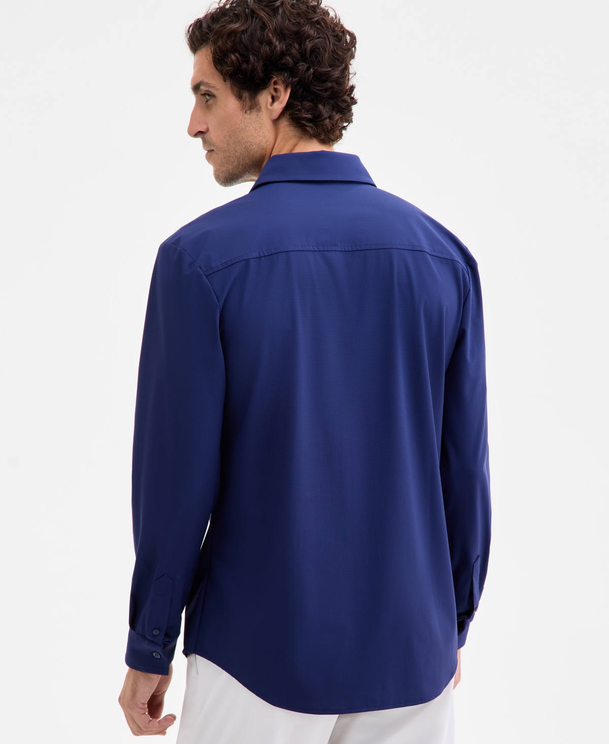Alfani Men's Alfatech Everyday Shirt, Macy's Exclusive In Blue