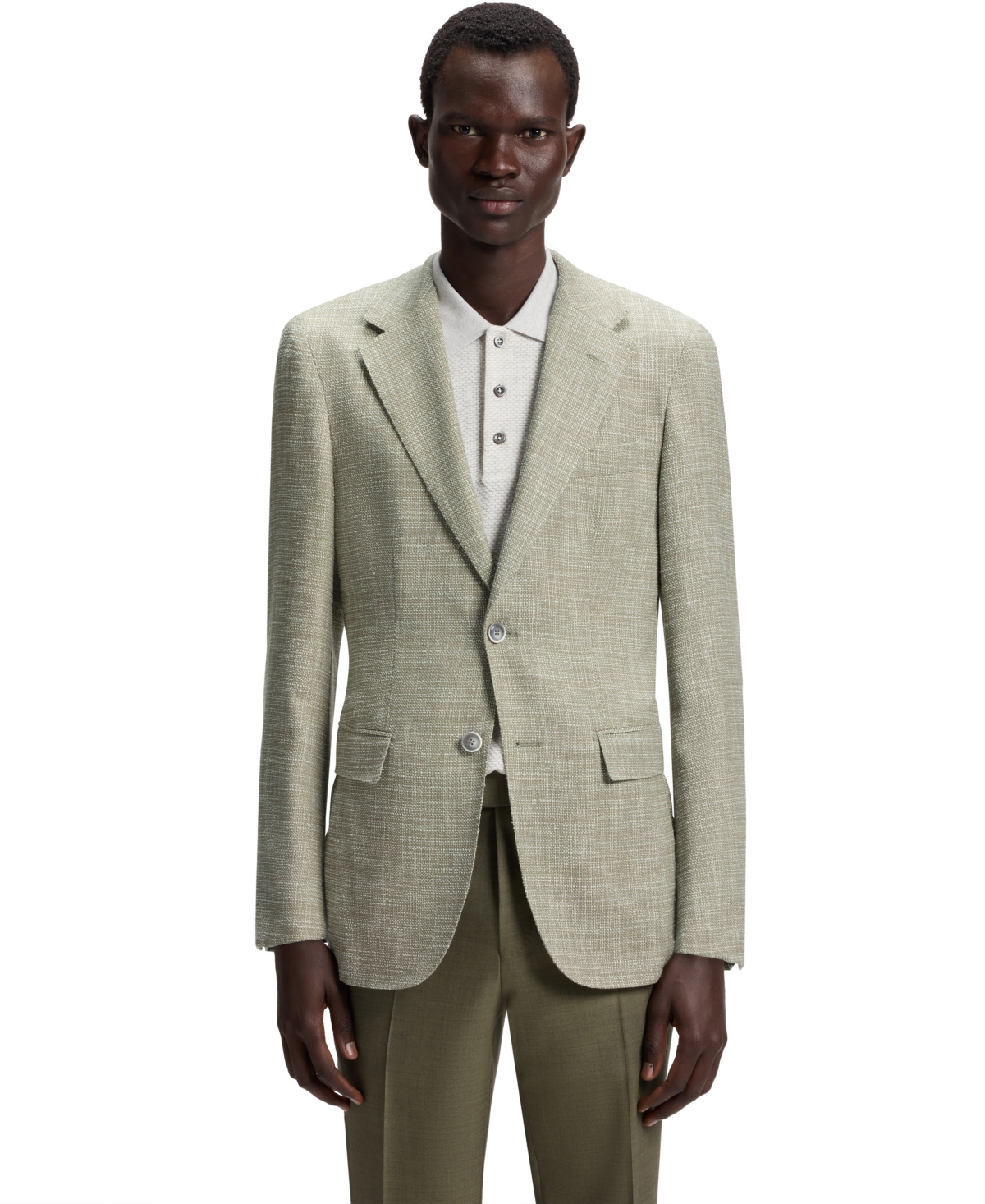 Boss by Hugo Boss Men's Micro Pattern Regular-Fit Blazer - Open Beige