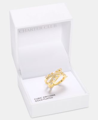 Cubic Zirconia & Crystal Split Band Statement Ring, Macy's Exclusive