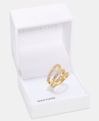 Charter Club - 3-Pc. Set Pav&eacute; Band Rings