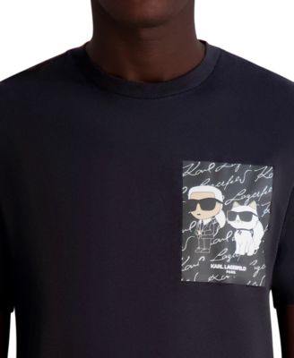Men's Karl & Choupette Relaxed Fit Short Sleeve Signature Chest Graphic T-Shirt