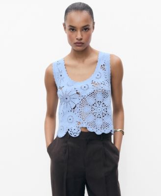 Women's Flowers Crochet Top