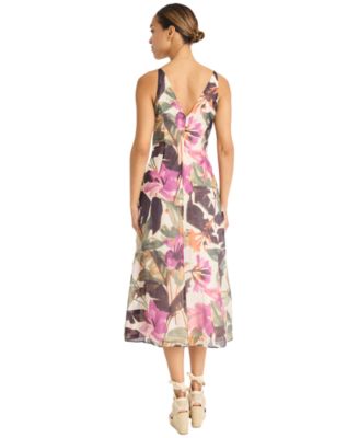Women's Printed Voile Sleeveless A-Line Dress