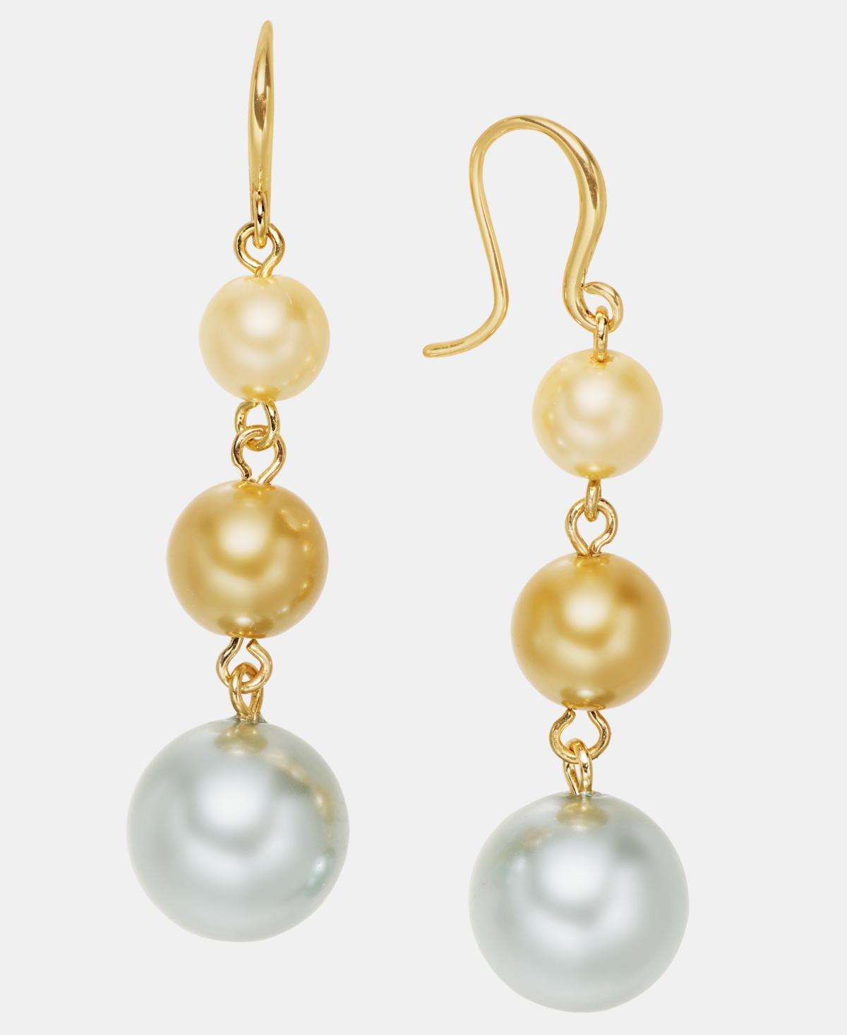 Charter Club Glass Pearl Drop Earrings, Macy's Exclusive In Gold