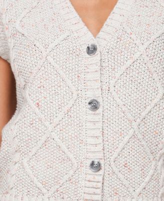 Women's Cable Knit Button-Front Vest