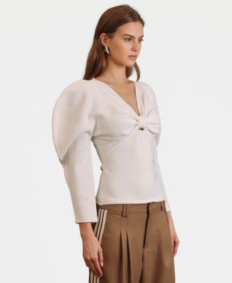 Women's Exaggerated-Sleeve Bow Top