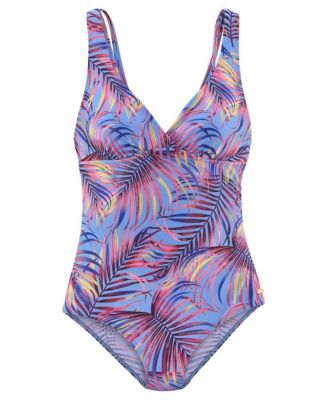 Women's Palm Print Tummy Control One Piece Swimsuit