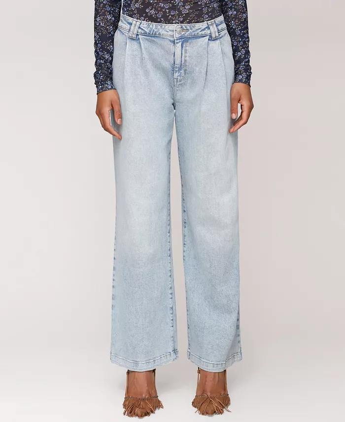 Women's Pleat-Front Wide-Leg Jeans