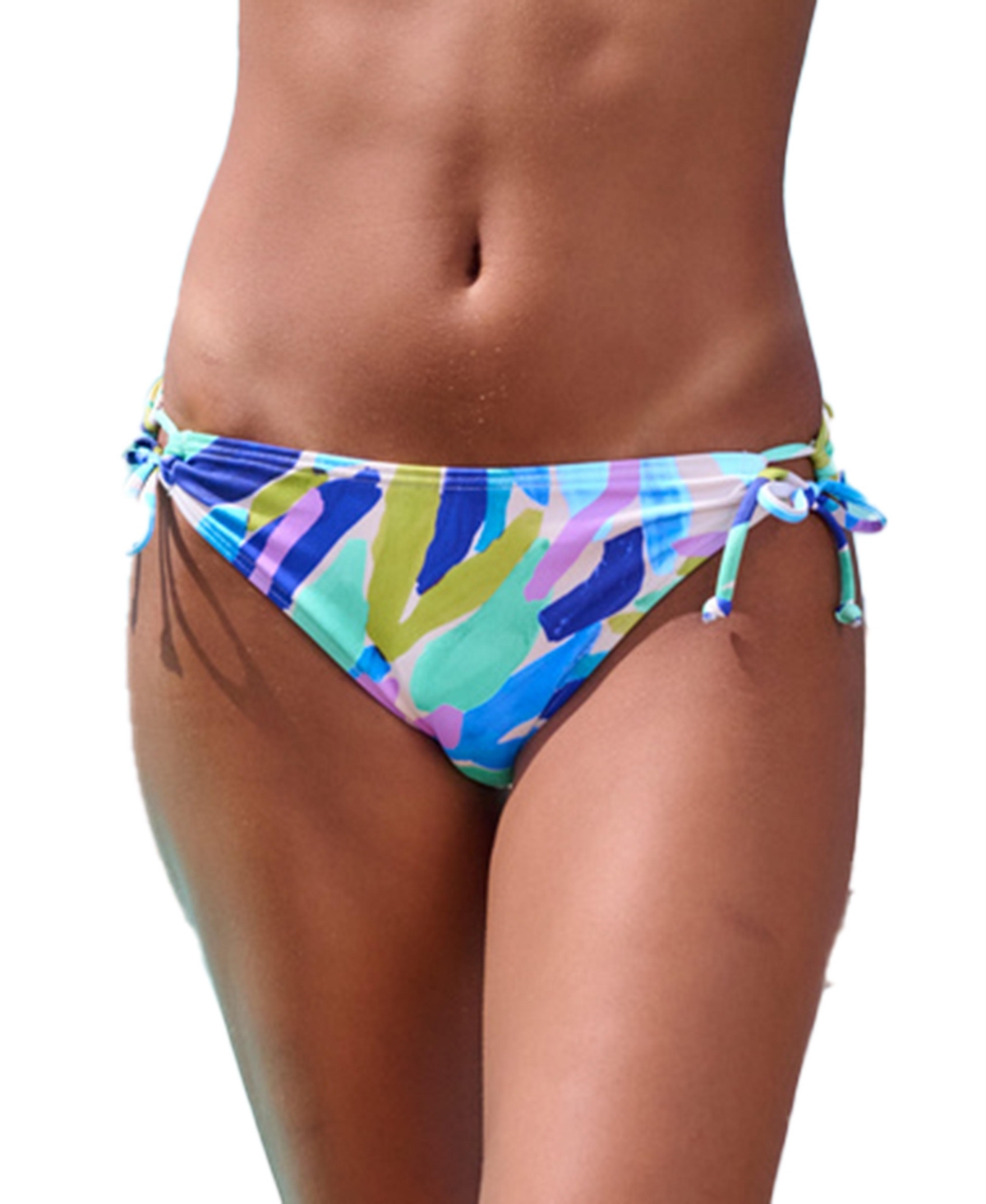 Women's Brushstroke Print Classic Bikini Swimsuit Bottom - Blue multi