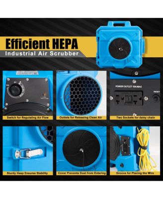 Industrial Commercial Hape Air Scrubber Negative Air Purifier 500-2000sq.ft