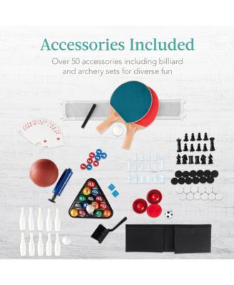 13-in-1 Combo Game Table Set w/ Ping Pong, Foosball, Basketball, Air Hockey, Archery