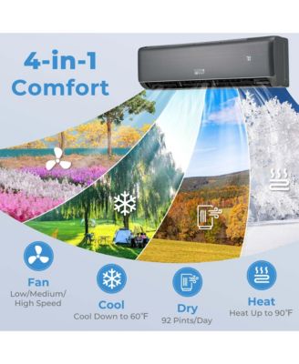 24000 BTU Wifi Enabled Mini Split Air Conditioner & Heater with Heat Pump