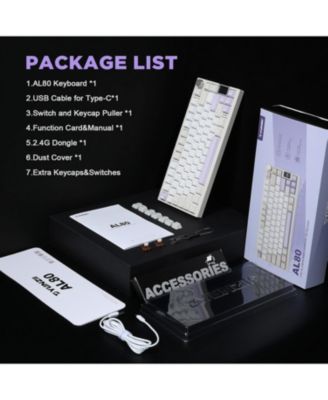 AL80 Wireless Mechanical Keyboard,Full Aluminum CNC, Smart LCD Display,Hot Swappable Gasket Mount 75% Layout (Beige, Cocoa Cream V2 Switch)